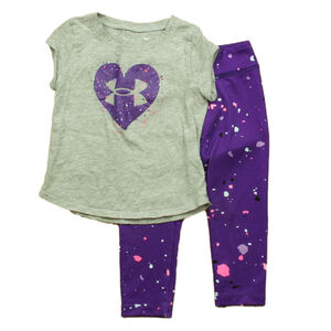 Under Armour Girls Gray | Purple Apparel Sets size: 24 Months